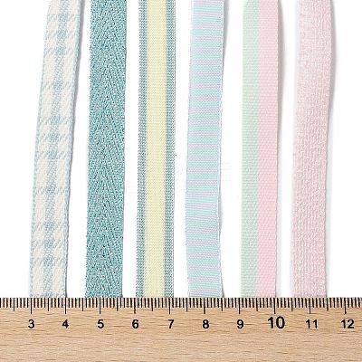 18 Yards 6 Styles Polyester Ribbon SRIB-Q022-F04-1