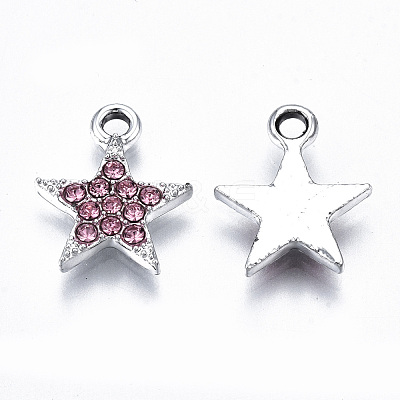 Platinum Plated Alloy Charms PALLOY-T073-06P-02-RS-1