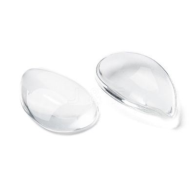 Transparent Teardrop Glass Cabochons GGLA-R024-30x20-1