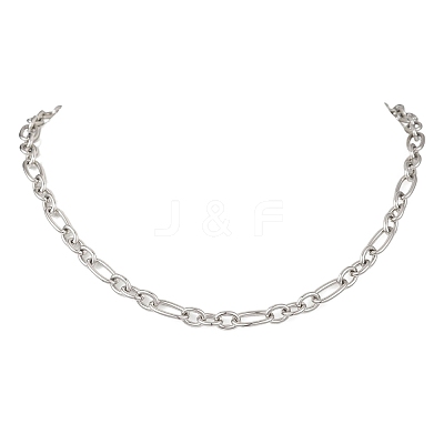 7MM 304 Stainless Steel Figaro Chains Chain Necklaces for Women NJEW-JN05925-1