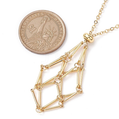 Crystal Stone Cage Pendant Necklaces NJEW-JN04766-02-1