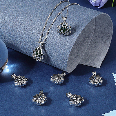 10Pcs Alloy Diffuser Locket Pendants FIND-SC0008-35-1
