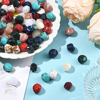100Pcs 10 Styles Acrylic Beads OACR-FS0002-67-1