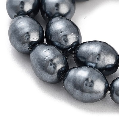 Electroplated Shell Pearl Beads Strands BSHE-H110-01-02-1