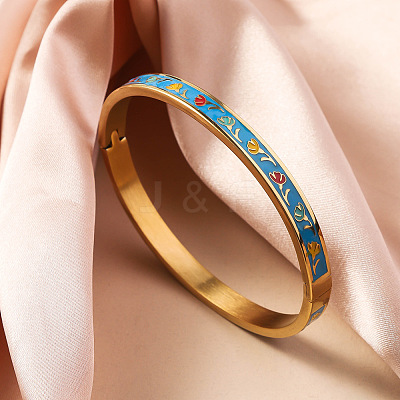 304 Stainless Steel Enamel Bangles FS-WG30162-01-1