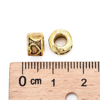 Tibetan Style Alloy Column European Bead Enamel Settings LS-TIBEB-5087-AG-LF-1