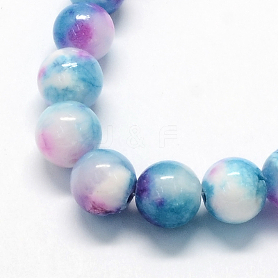 Natural Dyed Persian Jade Gemstone Bead Strands X-G-R271-8mm-XP19-1