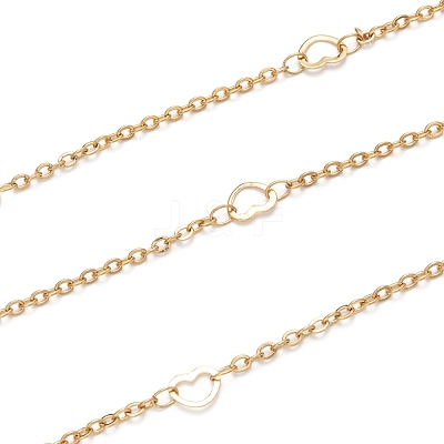 Ion Plating(IP) 304 Stainless Steel Heart Link Cable Chains STAS-P254-16G-1