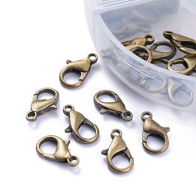 Alloy Lobster Claw Clasps and Jump Rings Set PALLOY-X0004-AB-NF-B-1