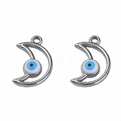 304 Stainless Steel Enamel Pendants STAS-N087-50-02P-1