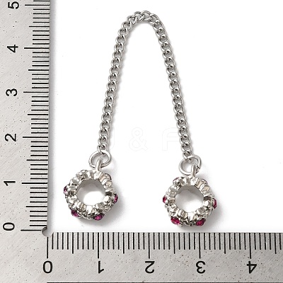 Rack Plating Alloy Safety Chains Rhinestone European Safety Chains PALLOY-S189-35P-1