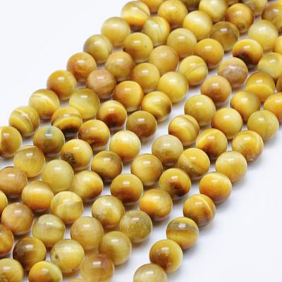 Natural Gold Tiger Eye Beads Strands G-K203-84-8mm-1