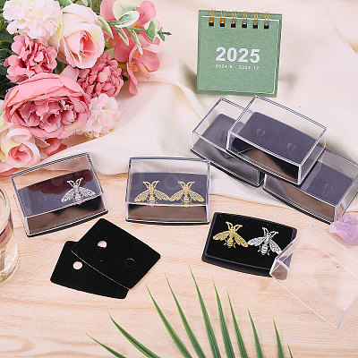Transparent PS Plastic Cufflink Packaging Boxes CON-WH0110-023-1
