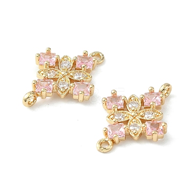 Brass Pave Cubic Zirconia Connector Charms KK-G462-45KCG-02-1
