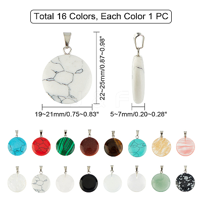 Synthetic Gemstone & K9 Glass Pendants G-PH0001-03-1