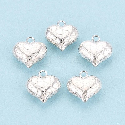 925 Sterling Silver Heart Charms STER-N017-27S-1
