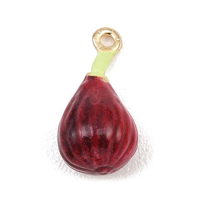 Fruit Alloy Enamel Pendants X-ENAM-P264-02E-G-1