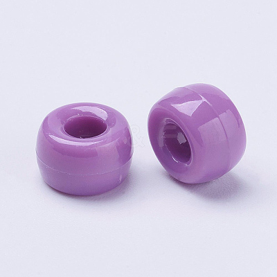 Opaque Acrylic European Beads X-PL338-7-1