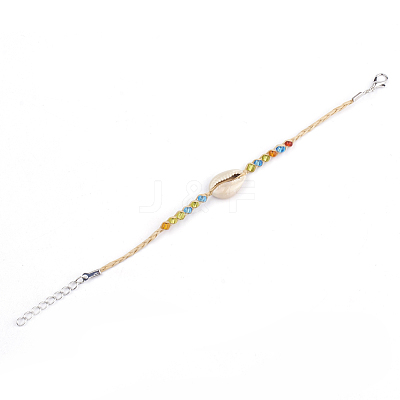 Handmade Braided Raffia Bracelets X-AJEW-S072-25-1