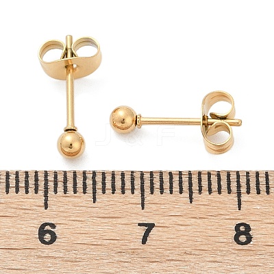 Ion Plating(IP) 304 Stainless Steel Stud Earrings EJEW-L215-57A-G-1