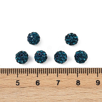 Polymer Clay Rhinestone Beads RB-H284-6MM-Half-229-1
