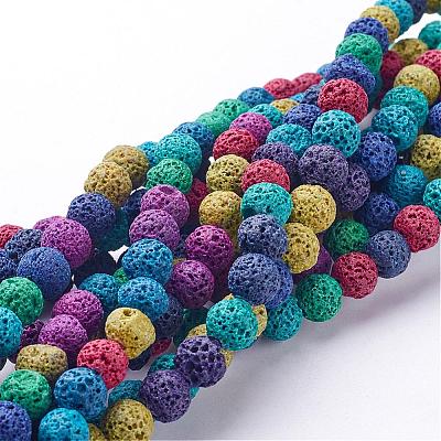 Natural Lava Rock Beads Strands G-D053-8mm-1-1