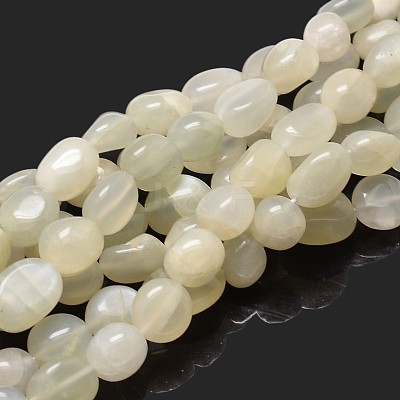 Nuggets Natural White Moonstone Beads Strands G-J336-11-1