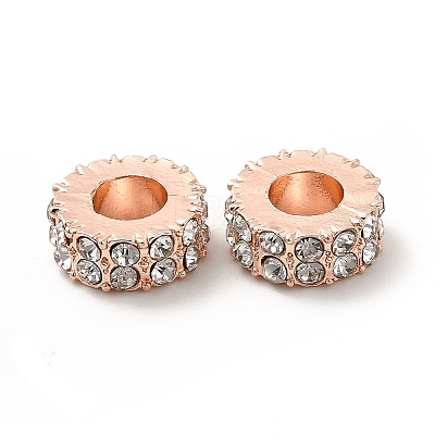 Rack Plating Alloy Rhinestone European Beads PALLOY-P289-29RG-1