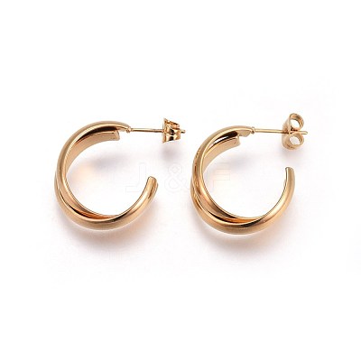 Ion Plating(IP) 304 Stainless Steel Ear Studs EJEW-P173-11G-1