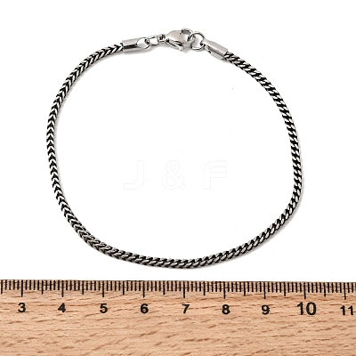 304 Stainless Steel Curb Chian Bracelets for Women Men BJEW-K240-12A-AS-1