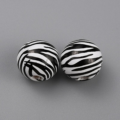 Printed Wood Beads WOOD-SZC0001-07B-1