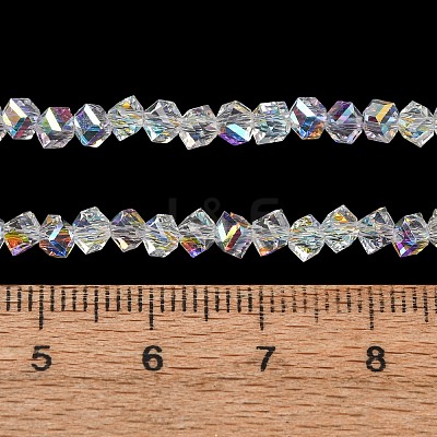 Electroplate Transparent Glass Beads Strands GL-CBA7A17-01A-15-1