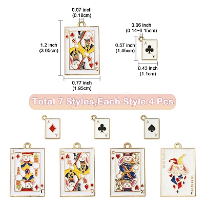 28Pcs 7 Styles Rack Plating Alloy Enamel Pendants ENAM-YW0005-62-1