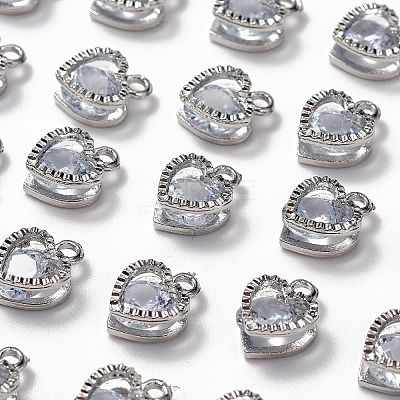 Heart Alloy Charms ZIRC-R007-043A-02-1
