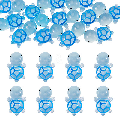 12Pcs Luminous Translucent Resin Sea Animal Cabochons RESI-TA0004-56F-1