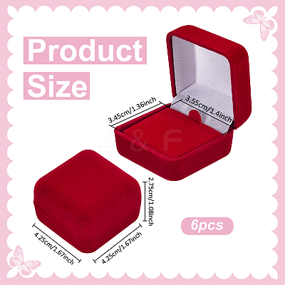 Square Velvet Badge Display Boxes CON-WH0095-172B-1