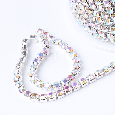 Brass Rhinestone Strass Chains CHC-T001-SS12-02S-1