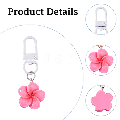 24Pcs 6 Colors Resin Flower Pendant Decorations HJEW-DC0001-32-1