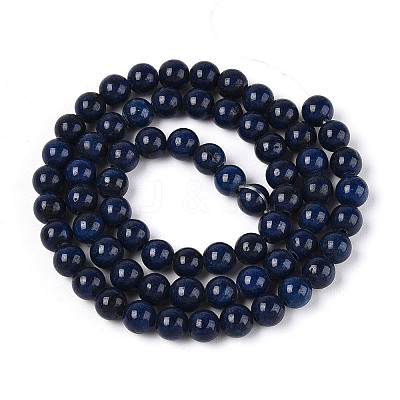 Dyed Natural Mashan Jade Round Beads Strands G-T139-6mm-67G-1