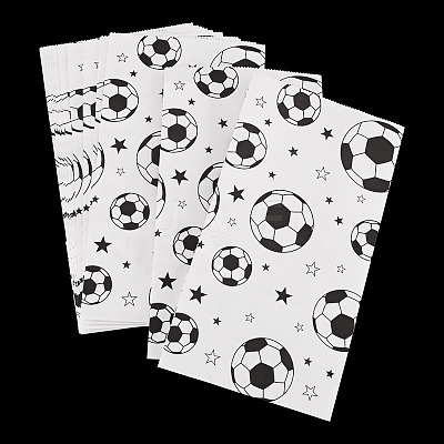 15Pcs Football Pattern Paper Bakery Bags ABAG-TA0002-32B-1