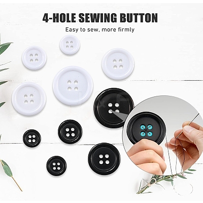 100Pcs 10 Styles Resin Buttons RESI-YW0003-14-1
