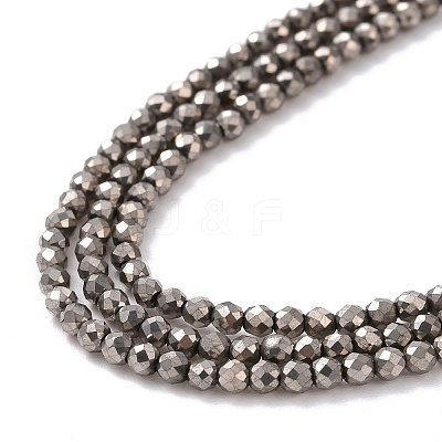 Electroplate Glass Beads Strands GLAA-H021-01A-FP12-1