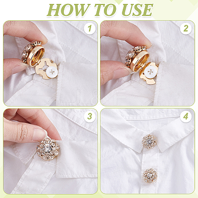 Brass Rhinestone Cufflinks & Acrylic Shirt Buttons Sets BUTT-PH0001-47-1