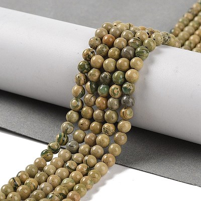 Natural Verdite Stone Beads Strands G-P530-B07-01-1