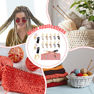 DIY Cat & Paw Print Knitting Tool Sets HJEW-NB00096-1