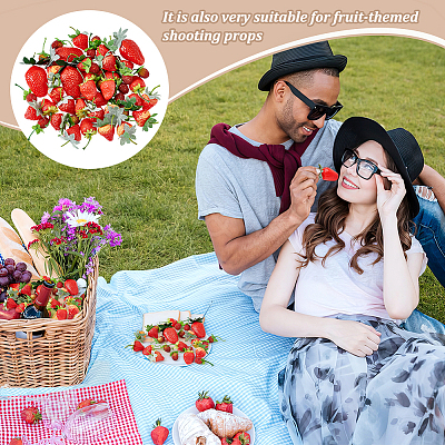 55Pcs 6 Styles Plastic Imitation Strawberry DJEW-GA0001-54-1