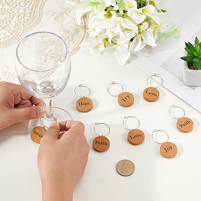 18Pcs Cork Wine Glass Charms AJEW-CN0004-95-1