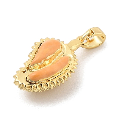 Rack Plating Leaf Brass Resin Pendants KK-S407-07G-1