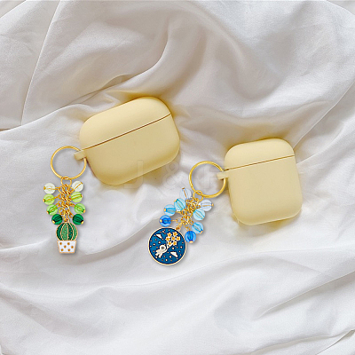 5 Sets 5 Style Alloy Enamel Pendant Keychain KEYC-FH0001-39-1