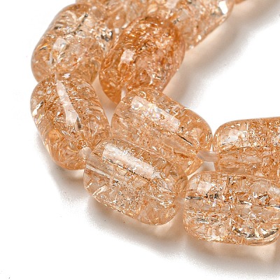 Transparent Crackle Glass Beads Strands GLAA-NH0001-04B-1